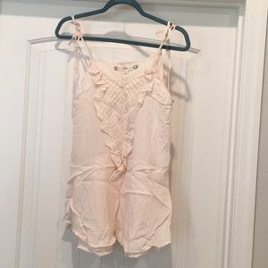 Pale pink tie strap top